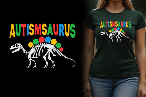 Funny Autism Saurus Graphics T-shirt Designs