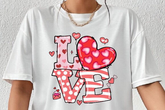 Love Valentine Heart Doodle: Graphics for T-Shirt Designs