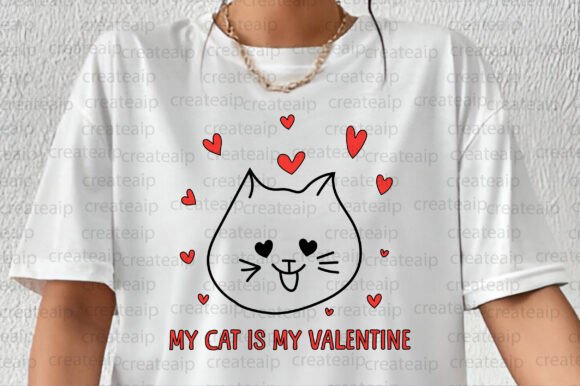 My Cat is My PNG Valentine: Graphics & T-Shirt Designs