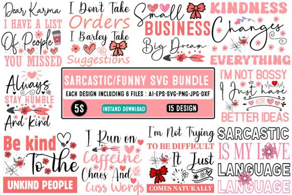 Sarcastic SVG Bundle: Bold Graphics for T-Shirt Designs