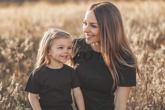 Valentine Graphics: Mom & Girl Product Mockups